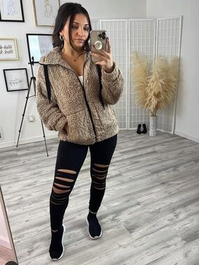 Love Tree Tan Sherpa Hoodie